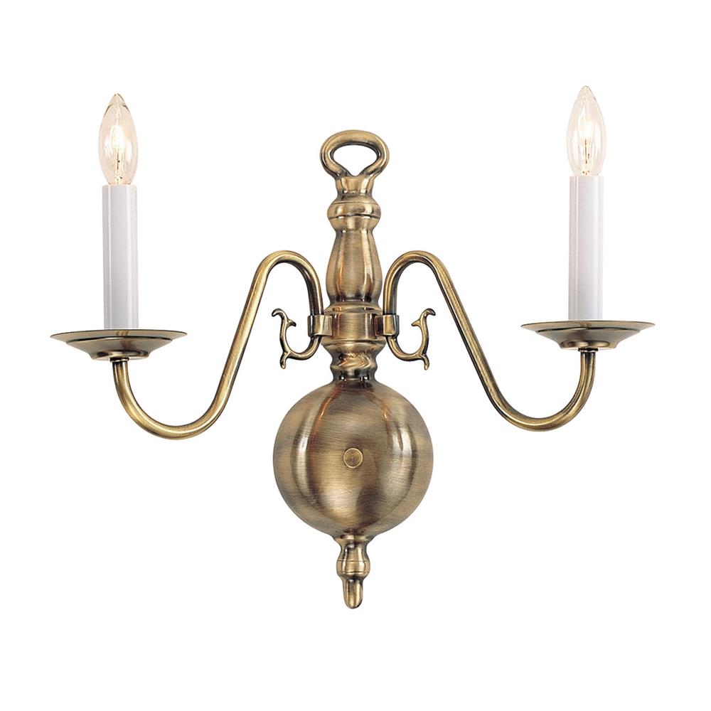 Livex Lighting 5002-01 Williamsburgh Wall Sconce in Antique Brass 